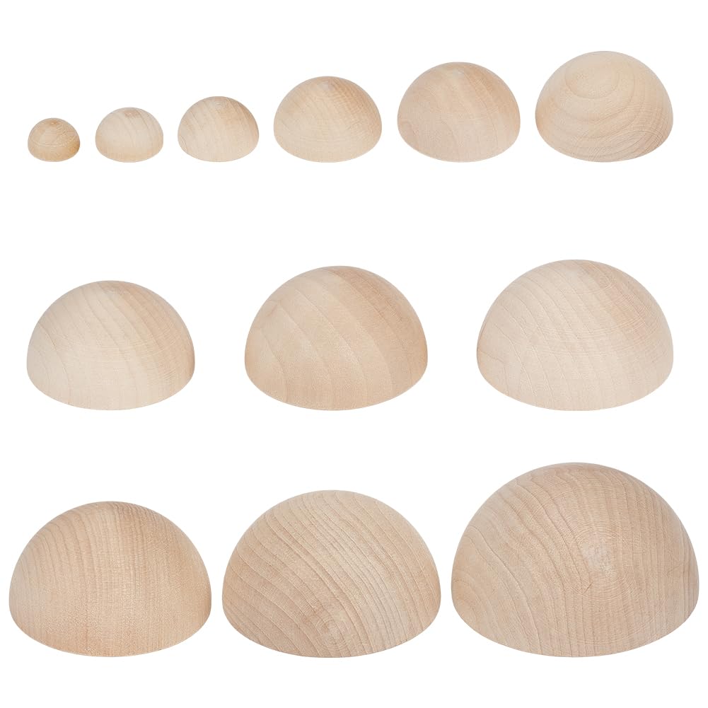 BENECREAT 8Pcs 8 Sizes Half Round Pottery Tools Set, Wooden Ceramic Top Tool Clay Tools Pottery Plate Press Tool for Making Pottery Bowls and Plates