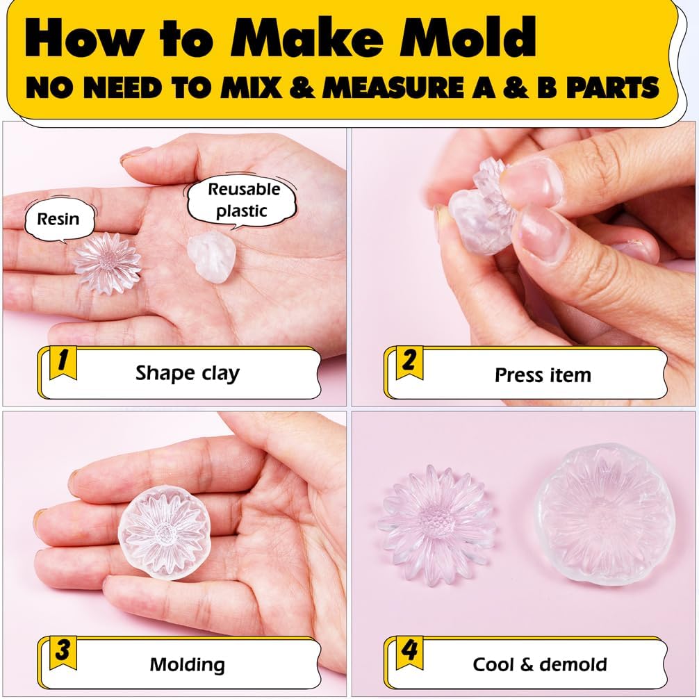 Reusable Resin Mold Clay, Moldable Plastic 20-bar