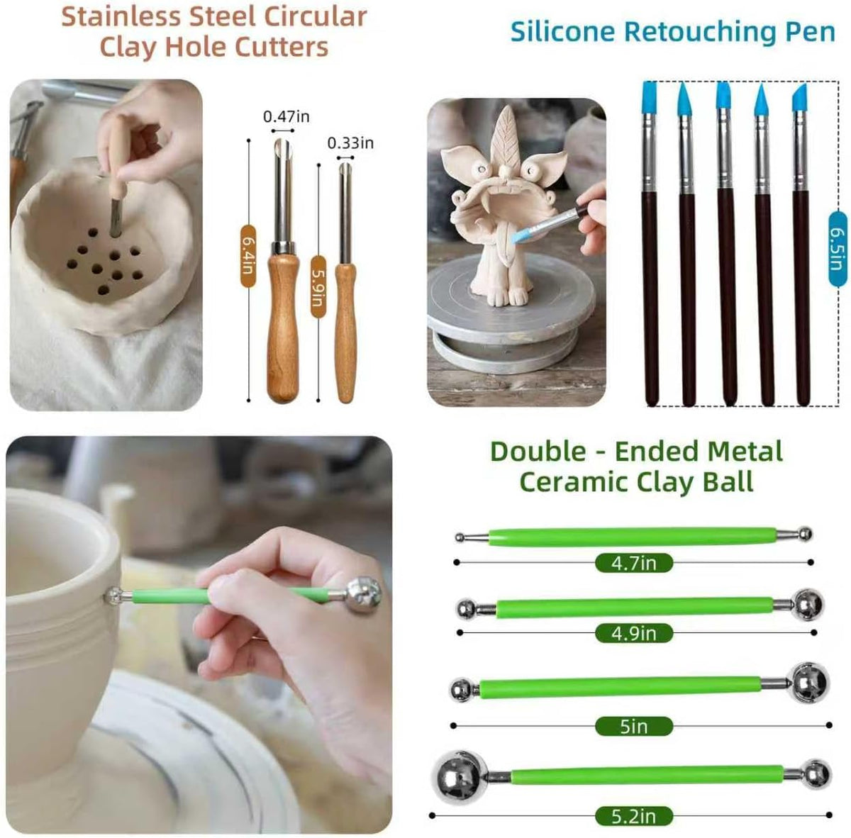 36 PCS Clay Tool, Clay Sculpting Tools Kit, Pottery Tools Can be Used for Stippling, Carving, Molding, and Shaping Clay Crafts, for Beginners, Hobbyists, Artists