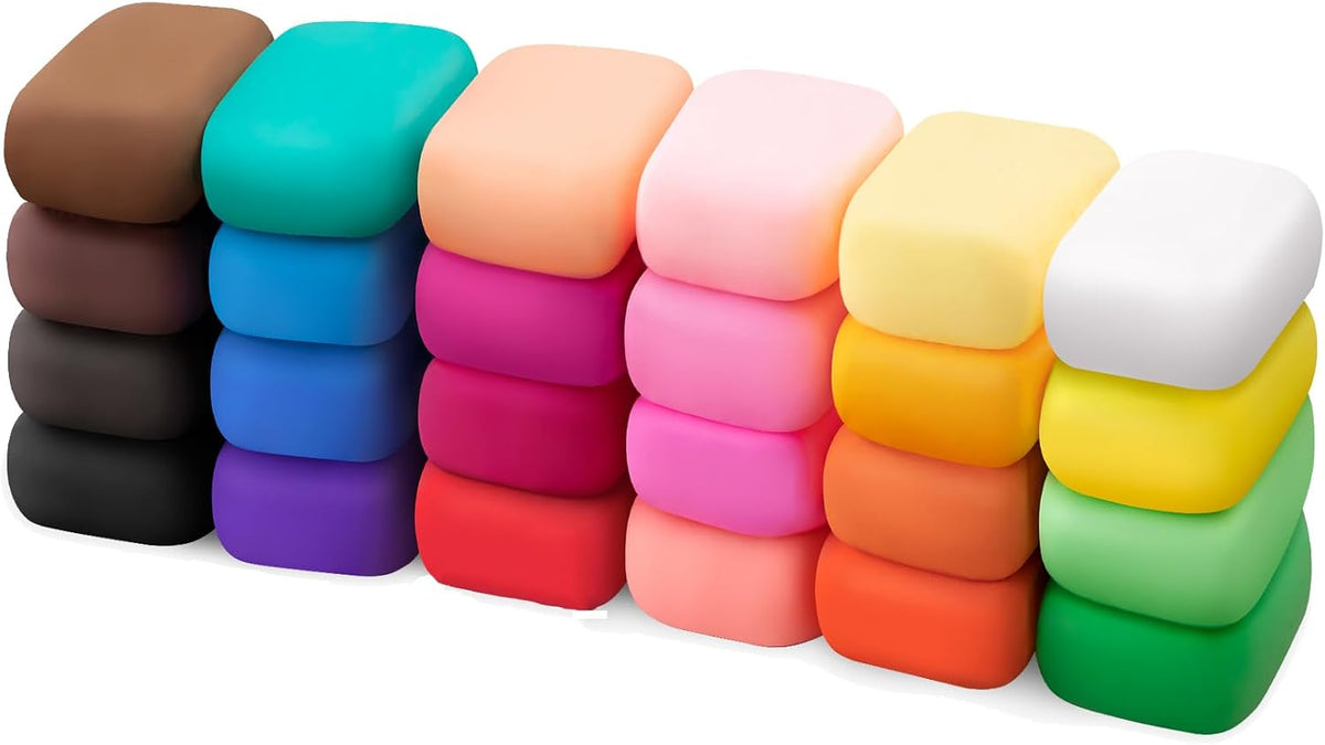 Air Dry Clay 24 Colors, Modeling Clay for Kids, DIY Molding Magic Clay, Toy Gifts for Age 3+ Years Old Boys Girls Kids