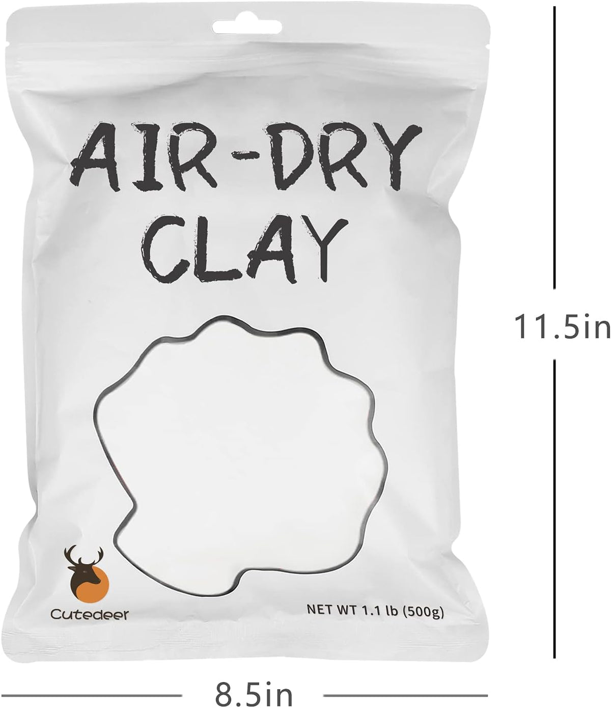 Cutedeer White Air Dry Clay, 1.1lb Foam Modeling Clay, Soft Squishy Molding for Kids Adults, Arts & Crafts Project Slime Supplies(1.1lb - 1 Pack, White)