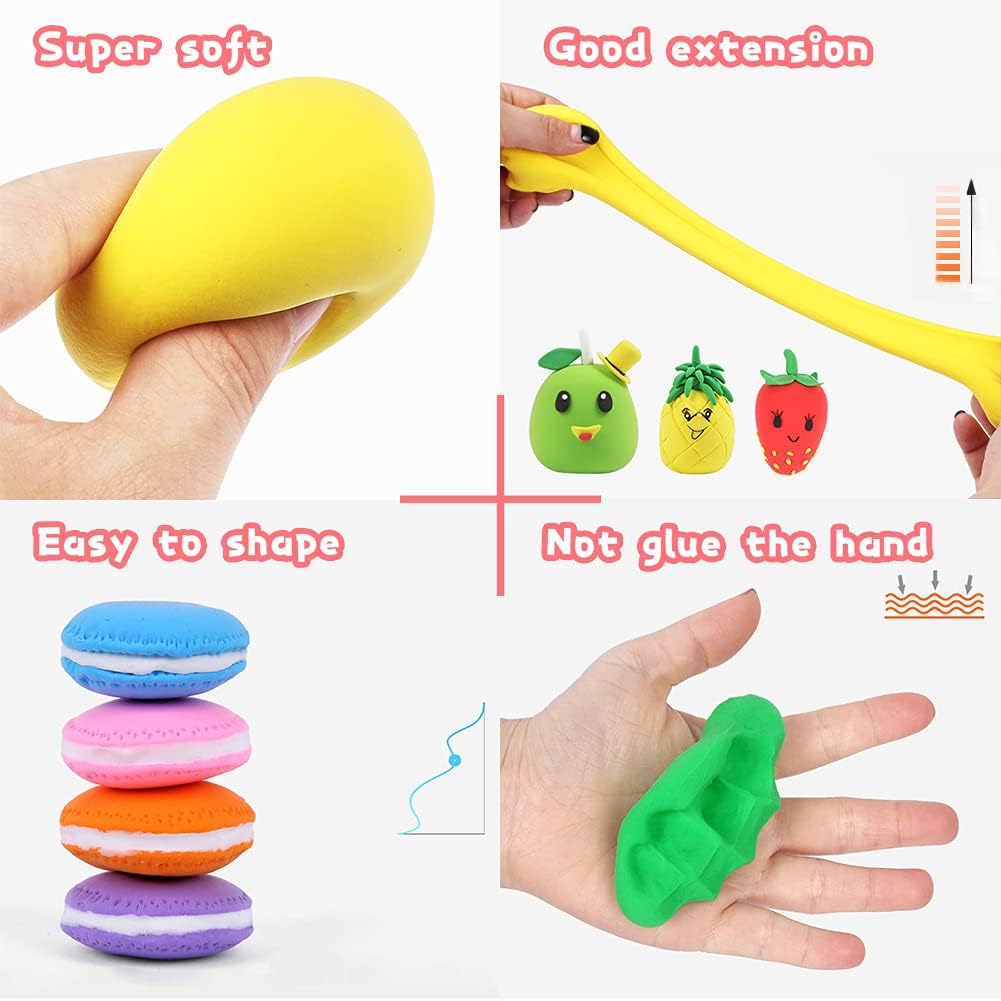 Xuyyicao 36 Colors Air Dry Clay,Magic Modeling Clay with Tools,Ultra Light DIY Modeling Clay for Kids,Children,DIY Crafts,Creative Art Crafts