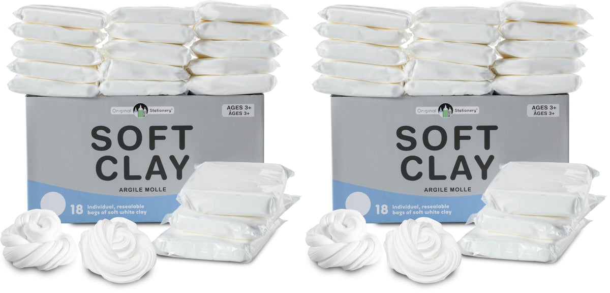 Original Stationery Soft Clay Modeling Compound - 4 lb (1.8 kg), White - Air Dry Cloud Dough & Butter Slime Clay for DIY Slime Kit, Arts & Crafts, Ages 7+ Kids Crafts