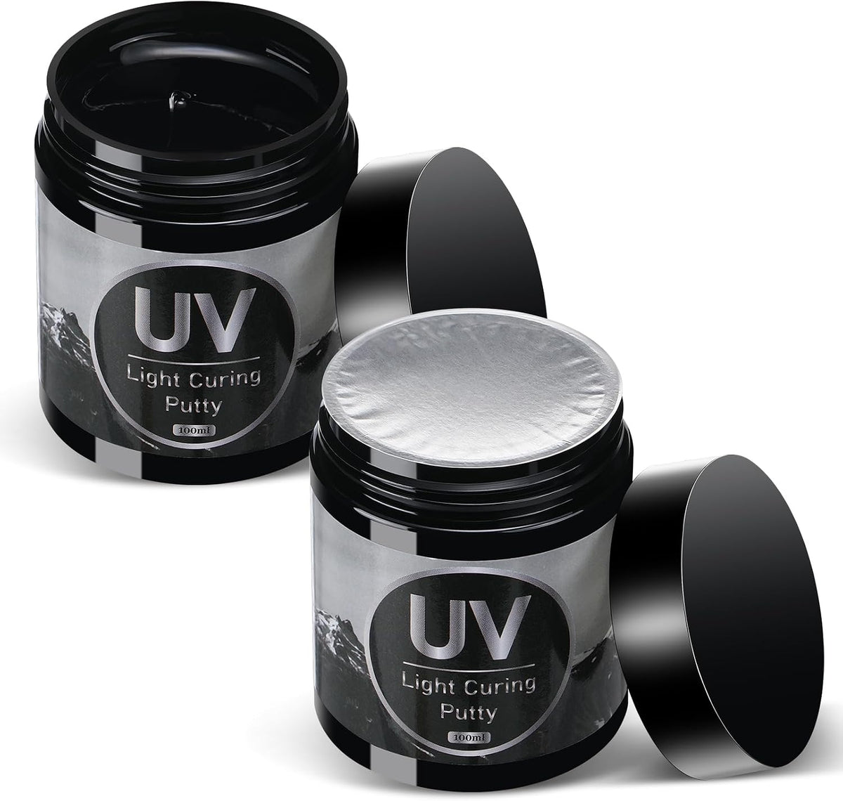 Lounsweer 200g UV Light Curing Putty Resin Clay 3D Print Repair Filler Fast Curing for 3D Crafts Model Kits Fix Nicks Scratches Cracks Quickly(200g, Clear)