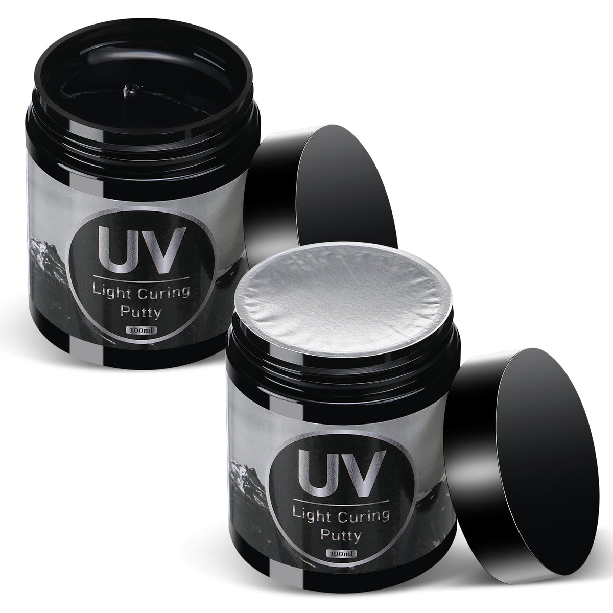 Lounsweer 200g UV Light Curing Putty Resin Clay 3D Print Repair Filler Fast Curing for 3D Crafts Model Kits Fix Nicks Scratches Cracks Quickly(200g, Clear)