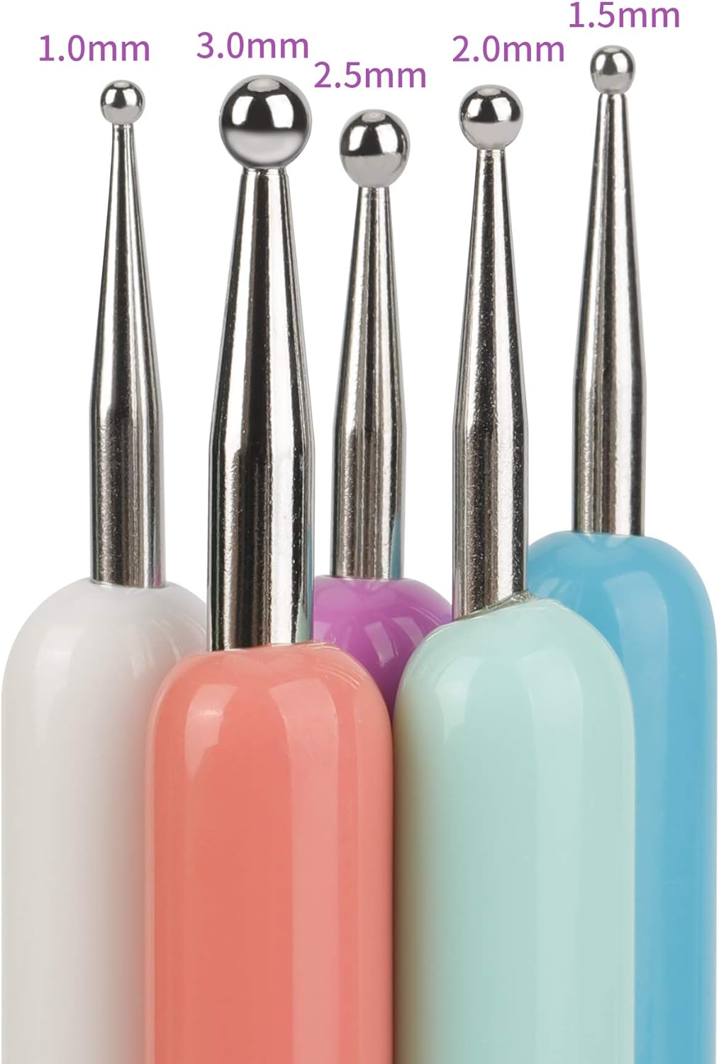 5 Pcs Pattern Tracing Stylus, Ball Embossing Stylus for Transfer Paper, Tracing Tools for Drawing, Embossing Tools for Paper, Art Dotting Tools for Nail Art, Ball Tip Clay Tools Sculpting Stylus