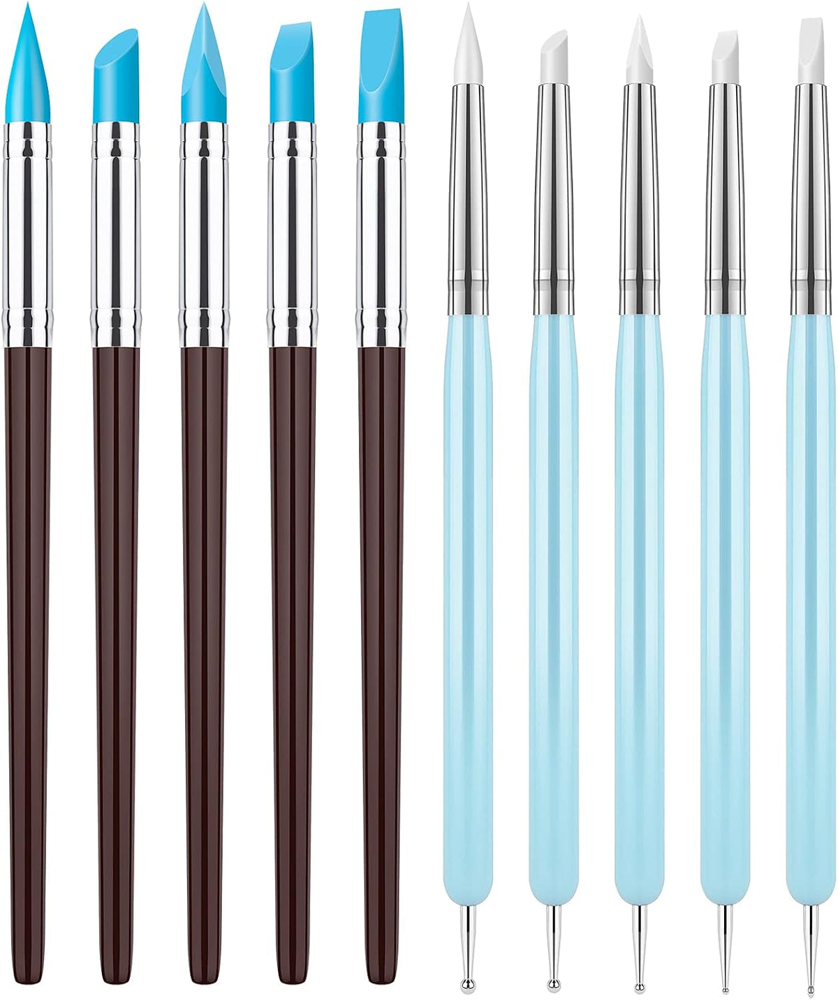 Clatoon 10Pcs Silicone Clay Sculpting Tool, Modeling Dotting Tool