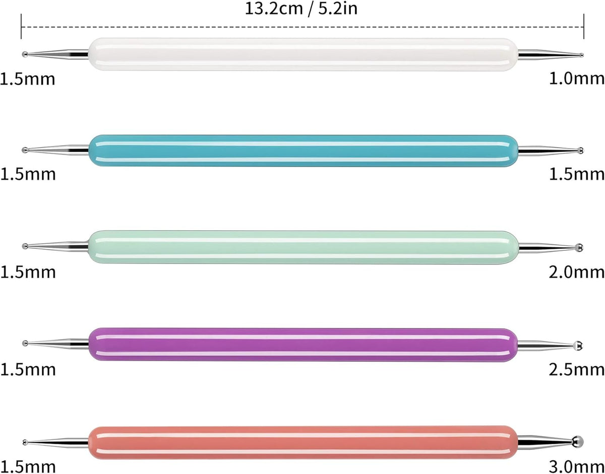 5 Pcs Pattern Tracing Stylus, Ball Embossing Stylus for Transfer Paper, Tracing Tools for Drawing, Embossing Tools for Paper, Art Dotting Tools for Nail Art, Ball Tip Clay Tools Sculpting Stylus