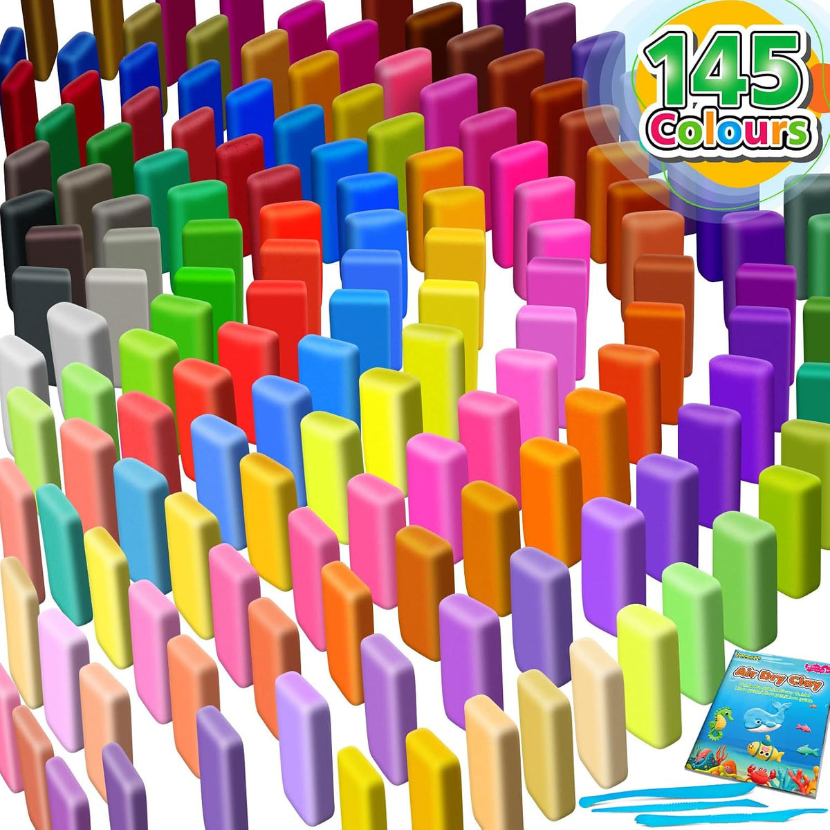 Air Dry Clay 145 Colors, Modeling Clay for Kids, DIY Molding Toy with Tools