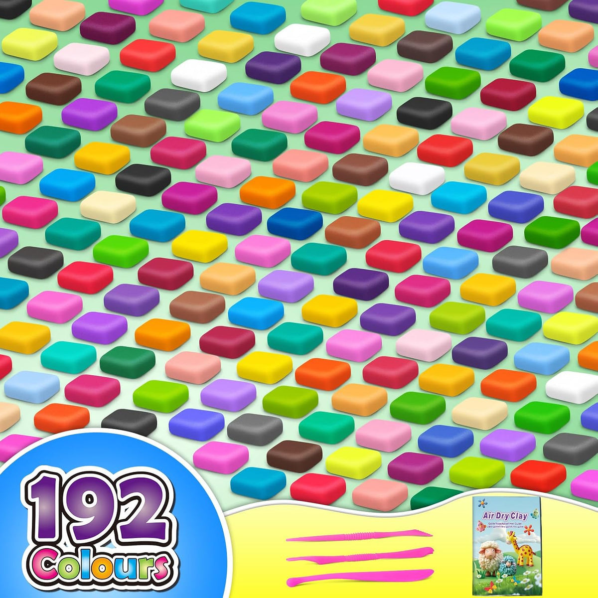 Air Dry Clay 192 Colors, Modeling Magic Clay Gift for Kids
