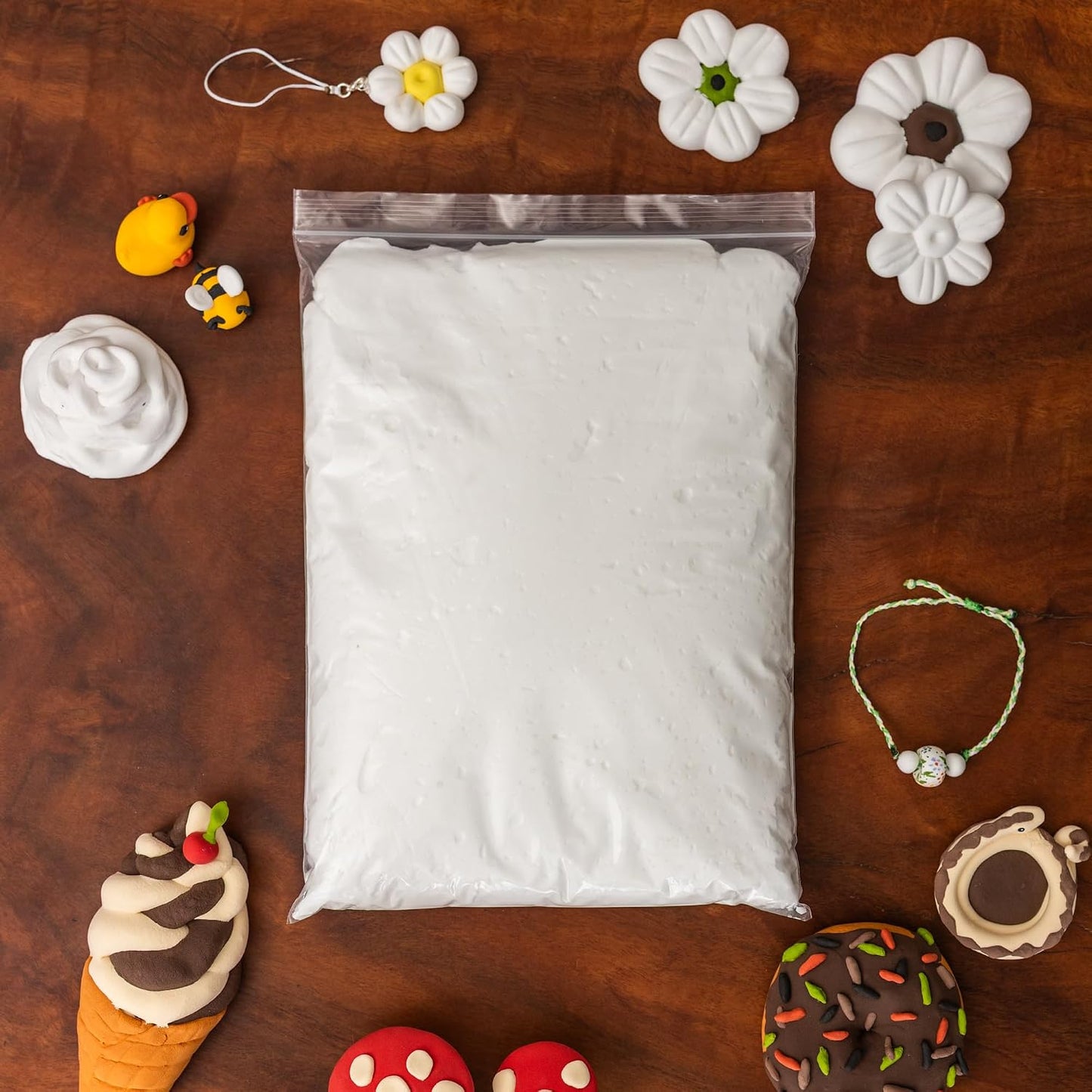 White Air Dry Foam Clay for Kids - 3.3 Pounds Soft Bulk Modeling Clay with Carrying Case & Airtight Zip-Seal Bags - Perfect for Arts & Crafts, Molding, Slime, Cosplay Armor | No-Mess, Non-Stick