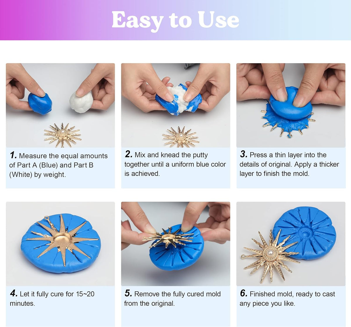 LET'S RESIN Silicone Putty, 1LB/40A Mold Making Kit