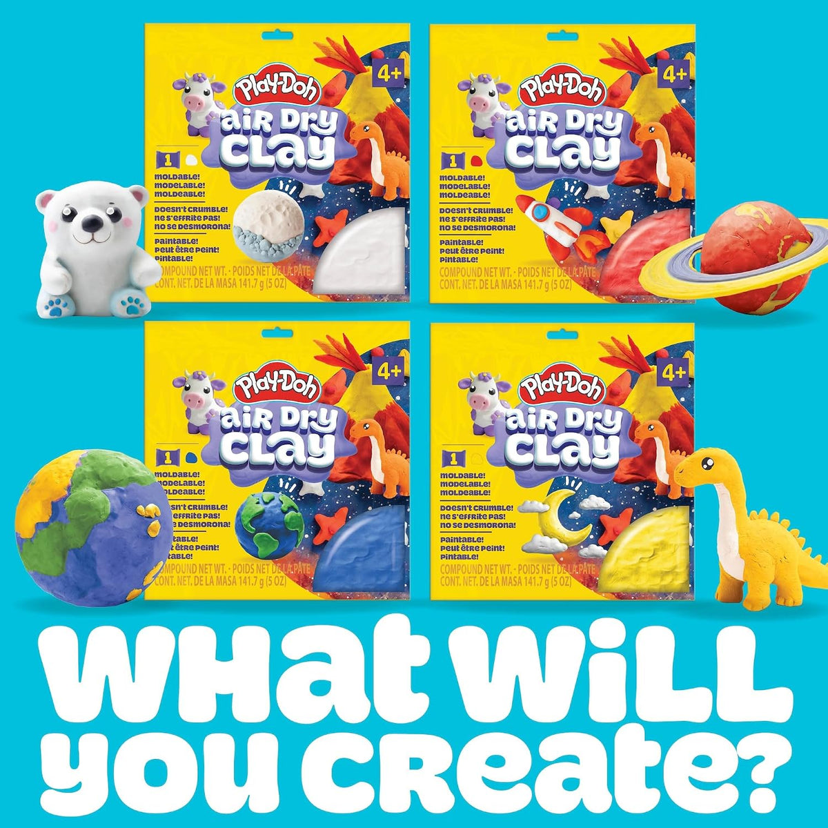 Play-Doh Brand Air-Dry Clay, 5 oz. Air and Modeling Clay Bag, Arts and Crafts Supplies for Adults and Kids, Tools & Kit