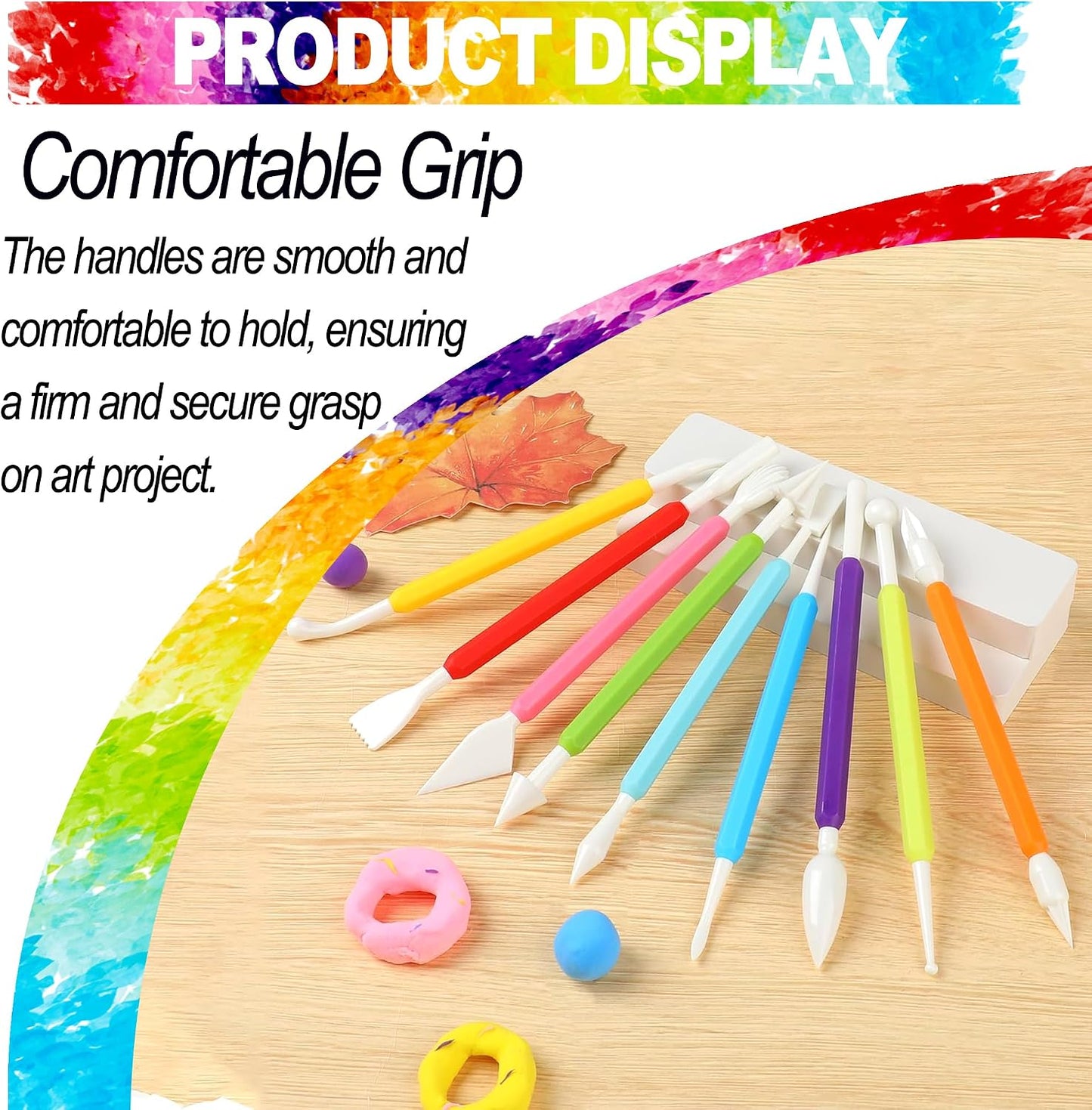 LINPHCEY Air Dry Clay Tools for Kids Ages 8+ Pottery Clay Tool Kit Plastic Clay Sculpting Tools Set for DIY Project, Modeling Polymer Clay Toys – Safe & Easy Grip for Beginners & Craft Lovers