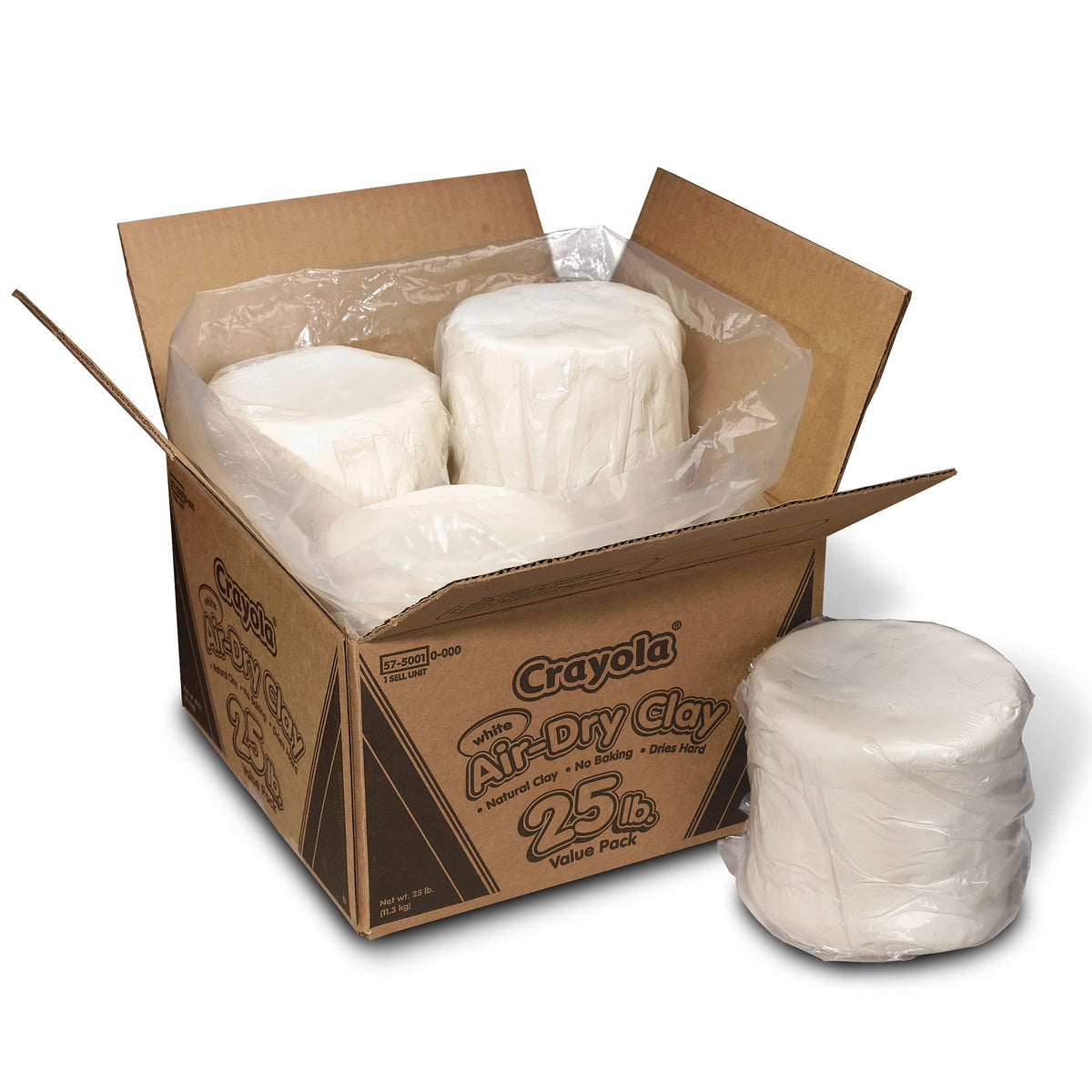 Crayola Air Dry Clay for Kids - White, 25lbs, Teacher Wishlist Supplies, Classroom Must Haves, Bulk Modeling Clay for Kids, No Bake, Sculpting & Molding Material