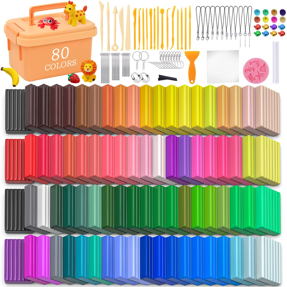 254 Pcs Air Dry Clay 160 Colors Modeling Model Magic Clay for DIY Molding Starter Kit with Sculpting Tools,Ultra Light Soft Non-Toxic Arts & Crafts Gift for Boys Girls Birthday Party Favors