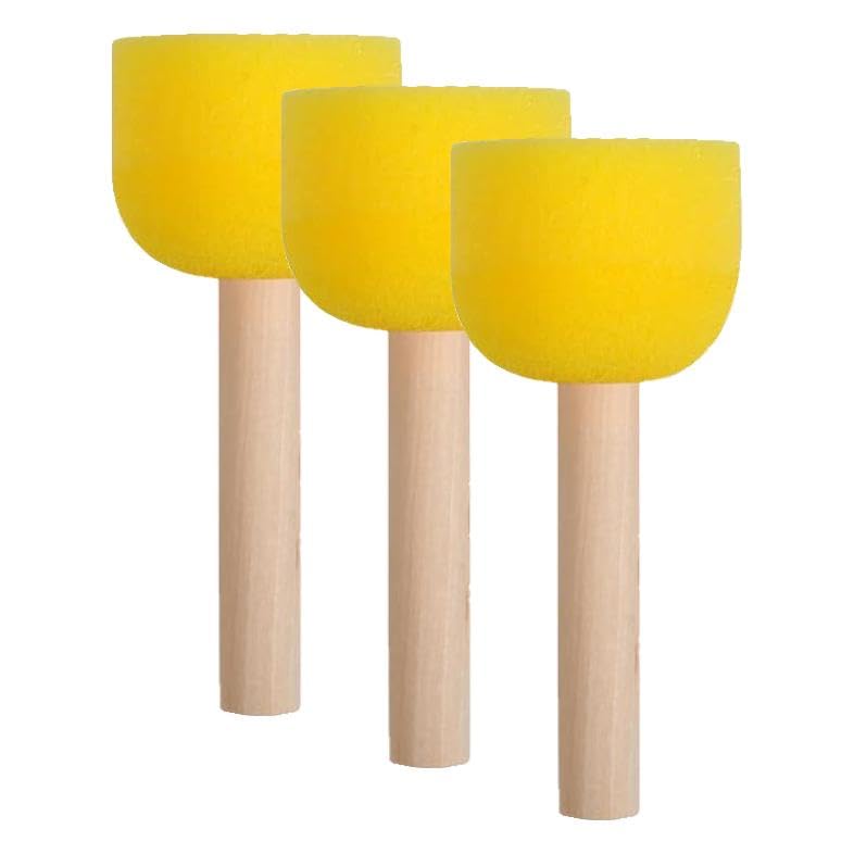 30 Pcs Round Sponges Brush Set, Round Sponge Brushes for Painting, Paint Sponges for Acrylic, Painting Tools for Kids Arts and Crafts (4 Sizes)