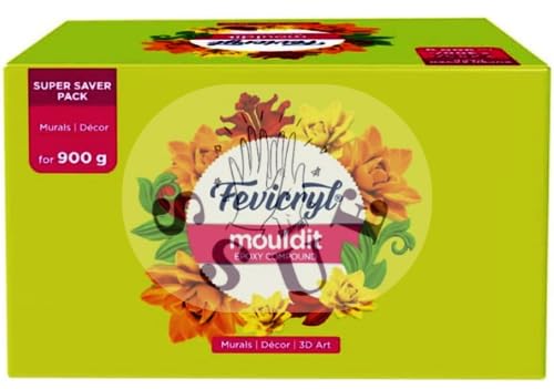 Fevicryl Mould Clay 50grm Modelling Sculpting, Air Dry 3D Art Craft DIY Earrings Bracelets Keychains Necklaces Home Decor Handmade Accessories Artists, MDF Board Easy to use Gift Etc (3 Piece)
