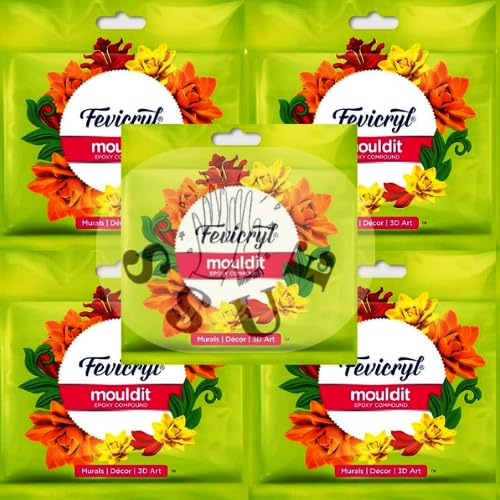 Fevicryl Mould Clay 50grm Modelling Sculpting, Air Dry 3D Art Craft DIY Earrings Bracelets Keychains Necklaces Home Decor Handmade Accessories Artists, MDF Board Easy to use Gift Etc (3 Piece)