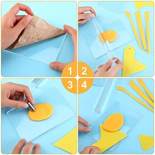 Honoson 23 Pcs Clay Sculpting Tools Set with Roller Cutters,Colorful