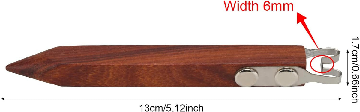 Pottery Trimming Tool for Clay & Ceramics Bottom Foot, Clay Wheel Throwing Carving Scraper, Stainless Steel Shapers with Red Sandalwood Handle – Ideal for Bowl, Cup & Vase Base Trimming (6mm Width)