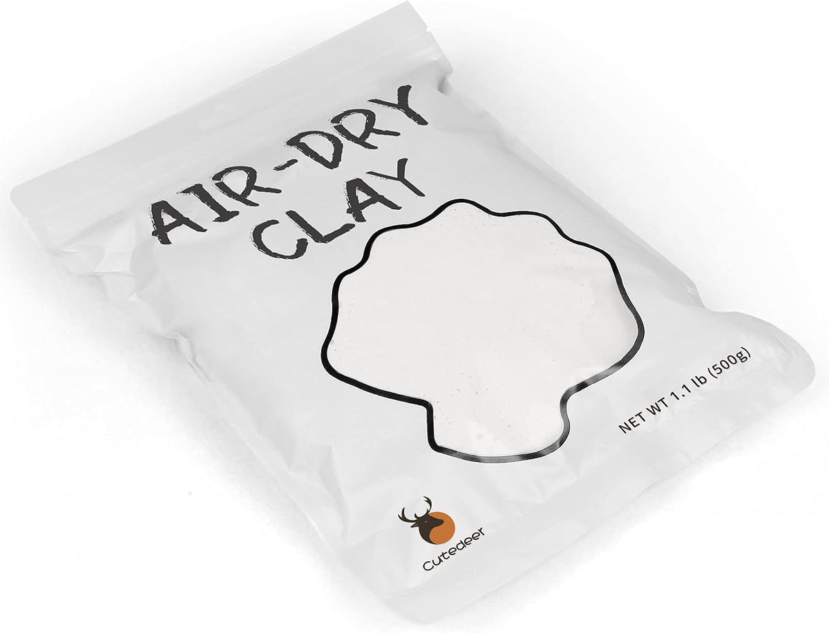Cutedeer White Air Dry Clay, 1.1lb Foam Modeling Clay, Soft Squishy Molding for Kids Adults, Arts & Crafts Project Slime Supplies(1.1lb - 1 Pack, White)