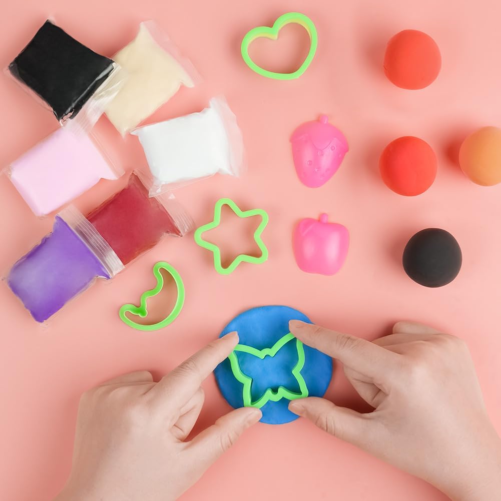 Ainiv Air Dry Clay Kit, 60 Colors DIY Model Magic Clay for Kids