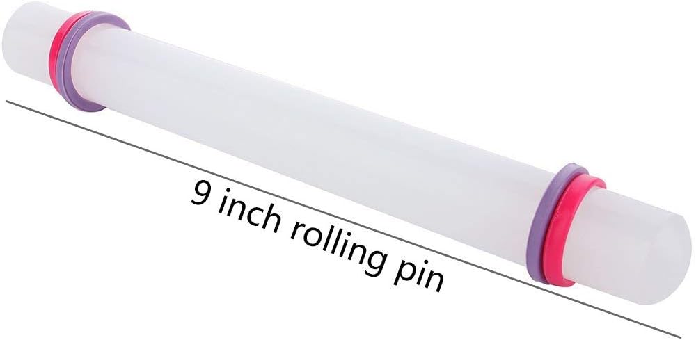 ScivoKaval Marshmallow Fondant Cake Decorating Hand Tool 12 Pcs 5 Sets Sugarcraft Gumpaste Icing Smoother Rolling Pin Trimmer Cutter Embosser Flower Scissor Modelling Accessories Supplies Kit Multi