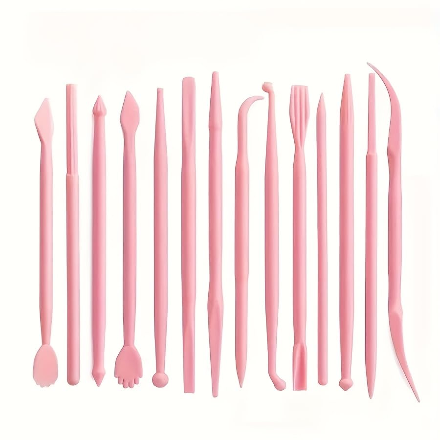 19 PCS Clay Sculpting Tools Set, Pink Air Dry Clay Tool, Polymer Clay Tool Kit, Dotting Tools, Dot Painting Tools, Clay Pottery Carving Tools for DIY Crafts Embossing Modeling