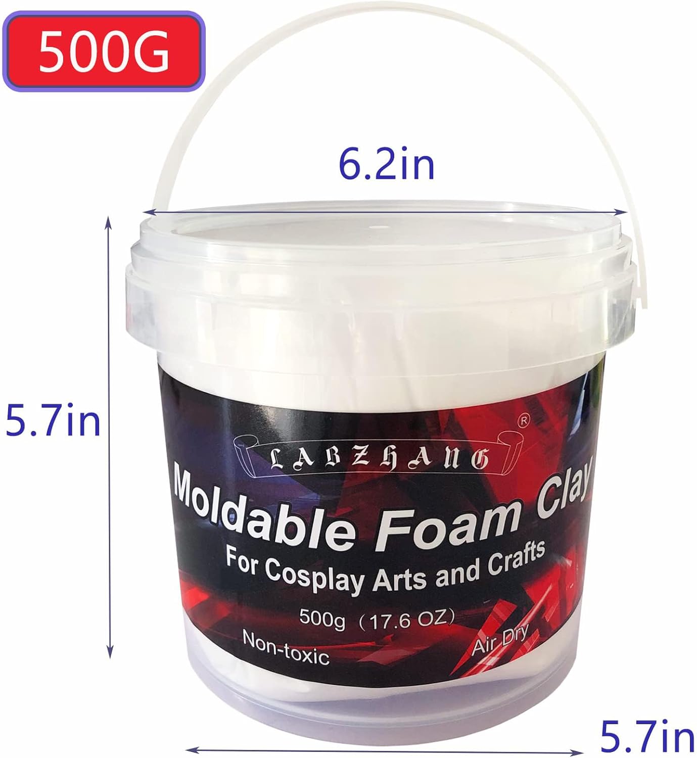 500g White Cosplay Foam Clay Lightweight Sculpting Foam, Air Dry Clay