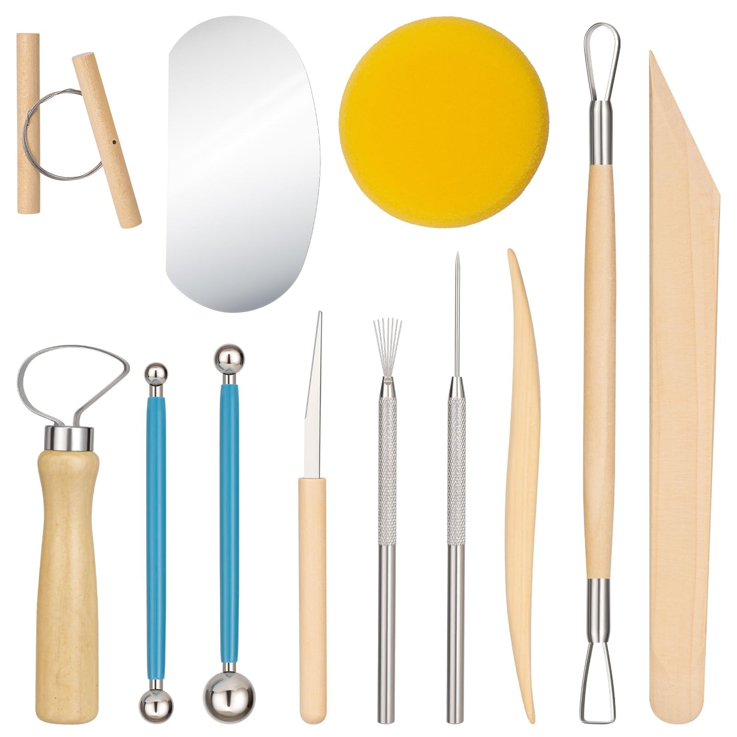 Amrules 4 Pcs Clay Hole Cutters Sculpting Tools Set for Pottery