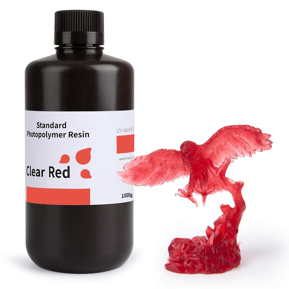 ELEGOO 8K Standard Photopolymer 3D Printer Resin Red Clay 1000g