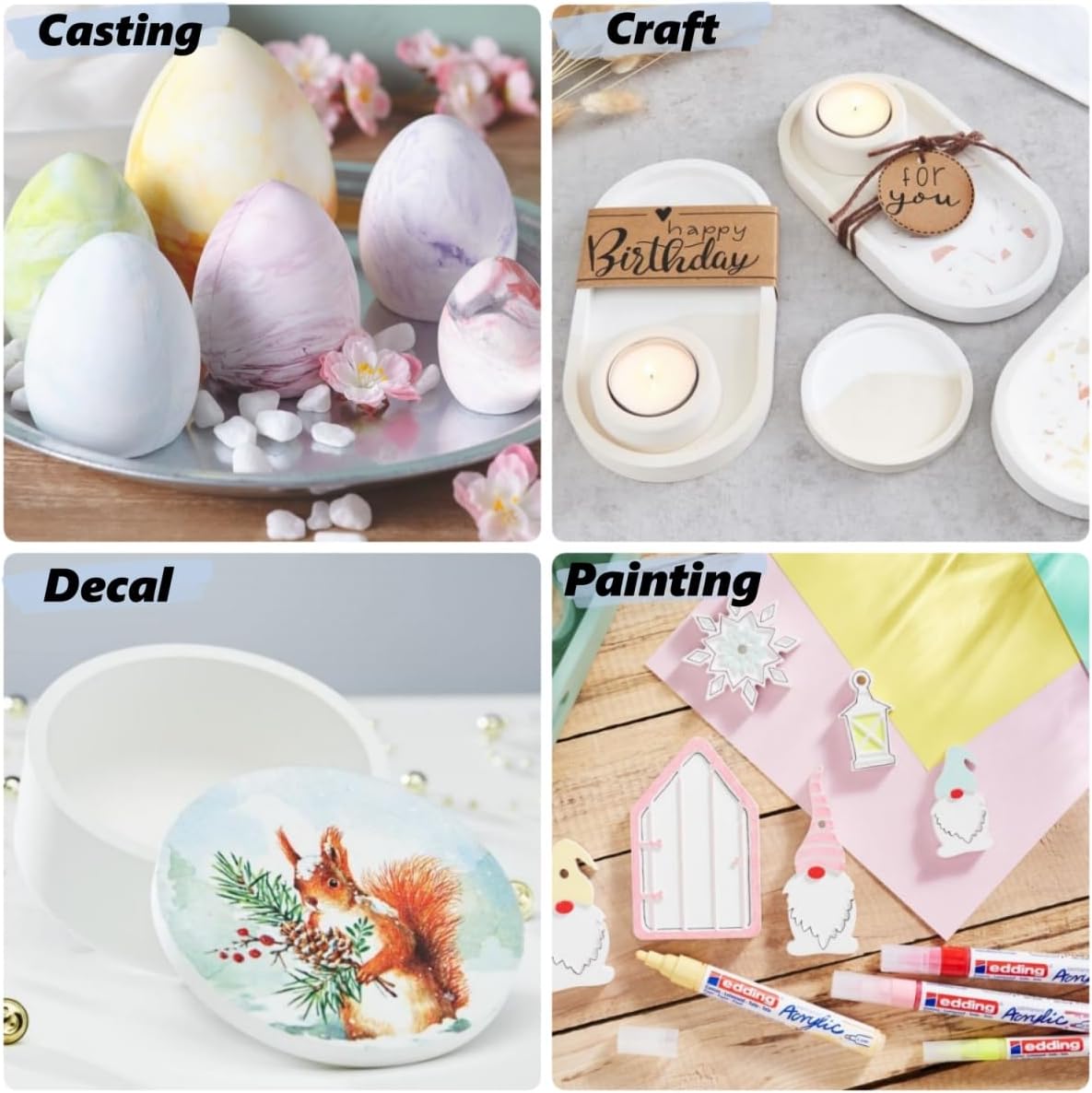 Eco Resin Ceramic Plaster 3000G with 6 Pigments,for DIY Craft
