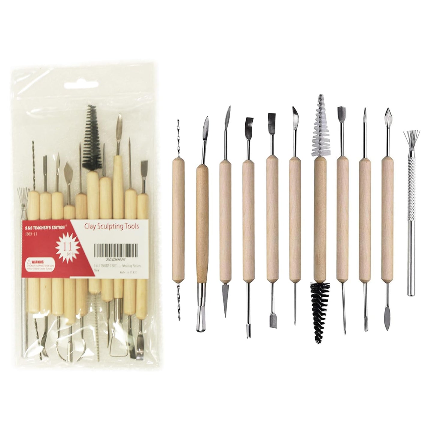S & E TEACHER'S EDITION 8 Pcs Pottery & Clay Sculpting Tools