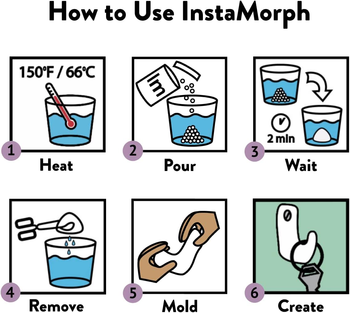 InstaMorph Reusable Moldable Plastic for Crafts,Sculpting,Cosplay,More 3oz