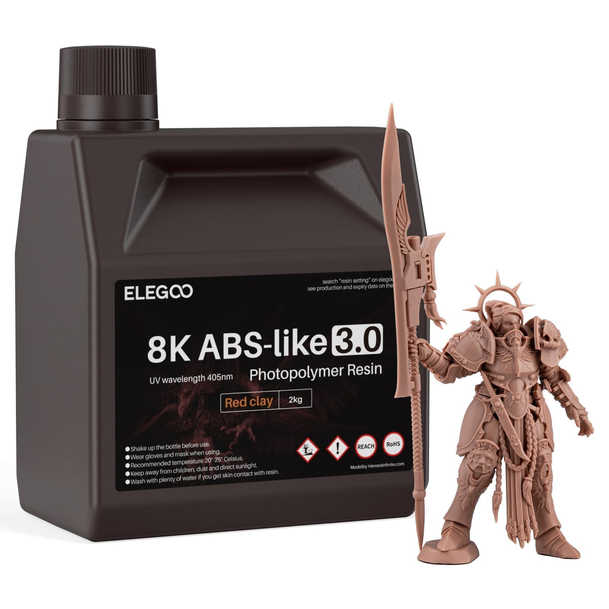 ELEGOO 8K ABS-Like 3D Printer Resin Red Clay 1000g