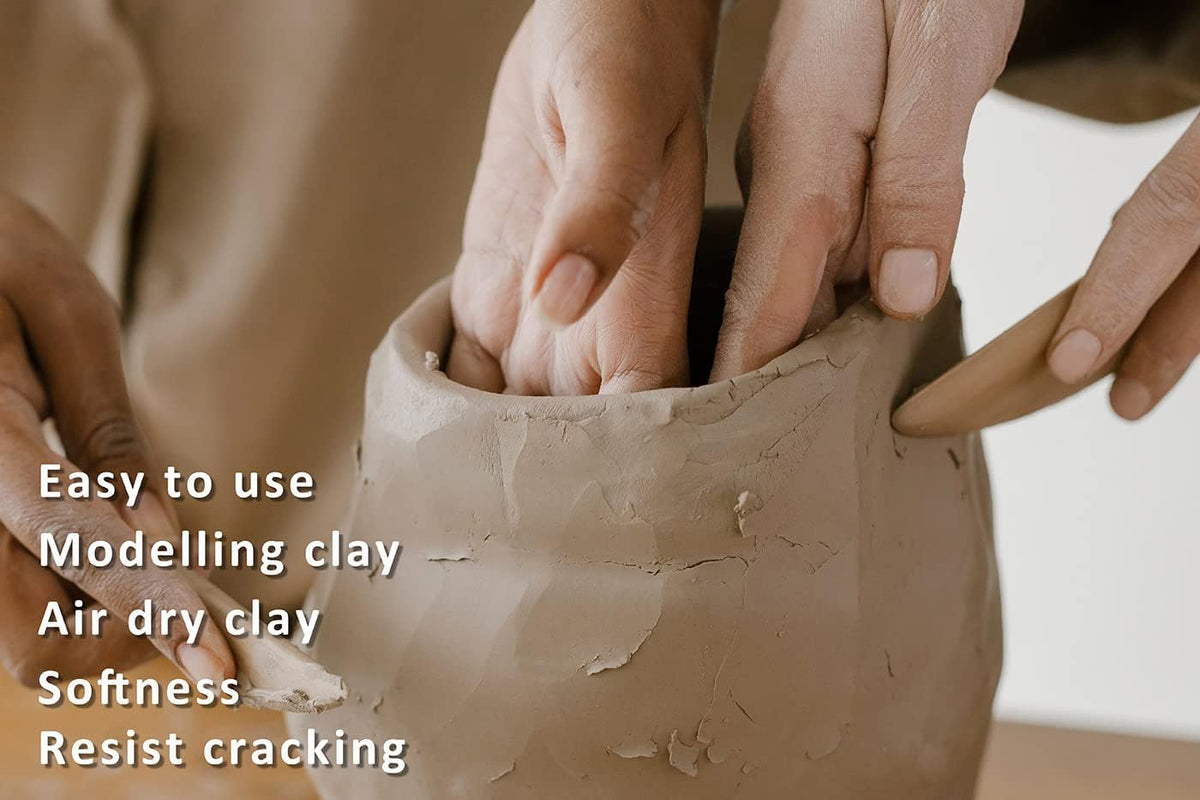 ReArt Air Dry Modeling Clay, for Sculpting, Wheel Throwing, Hand Building, All-Purpose Modeling Clay 10lbs for Sculpting (White)