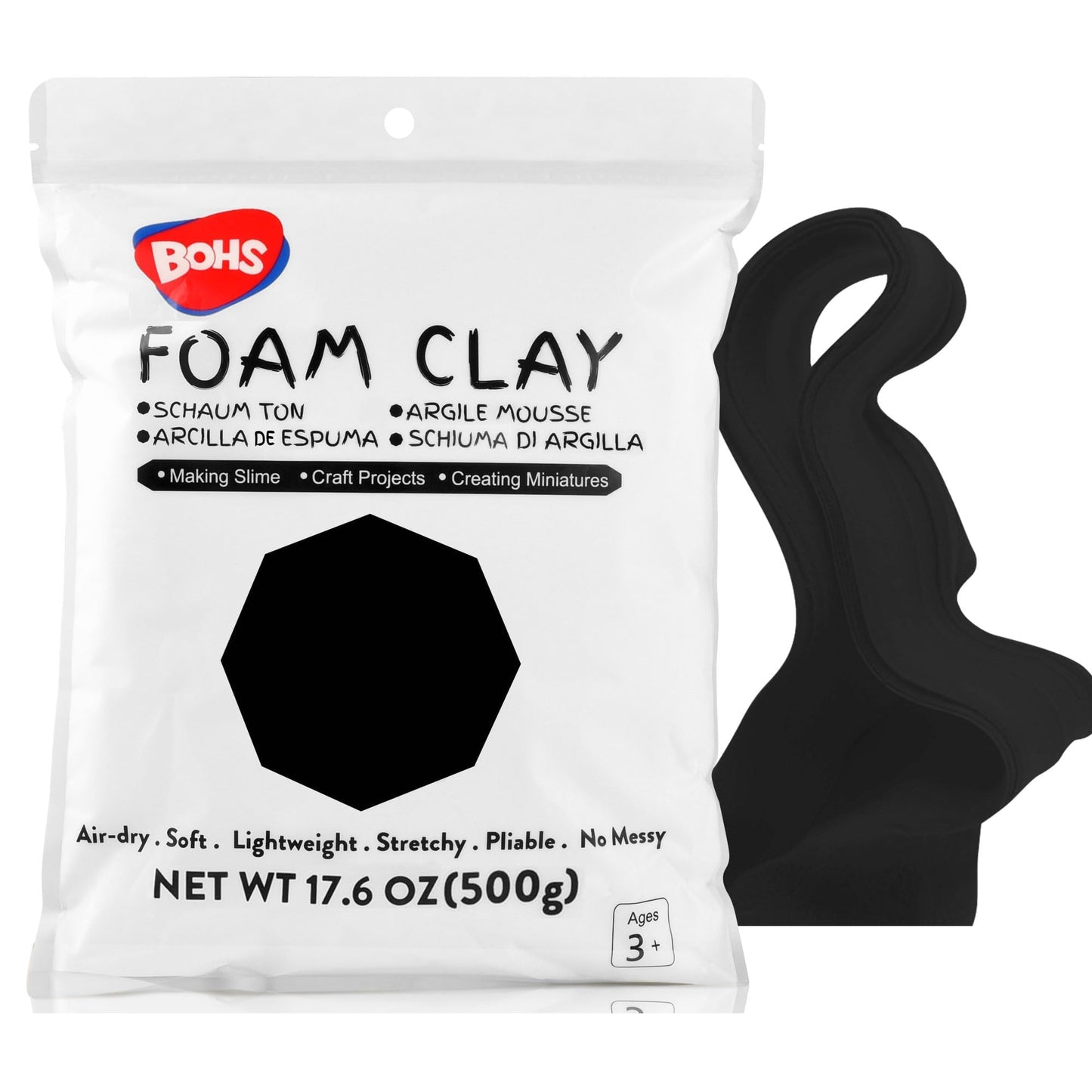 BOHS Foam Clay, White Air Dry Modeling Clay, 1.1 lb