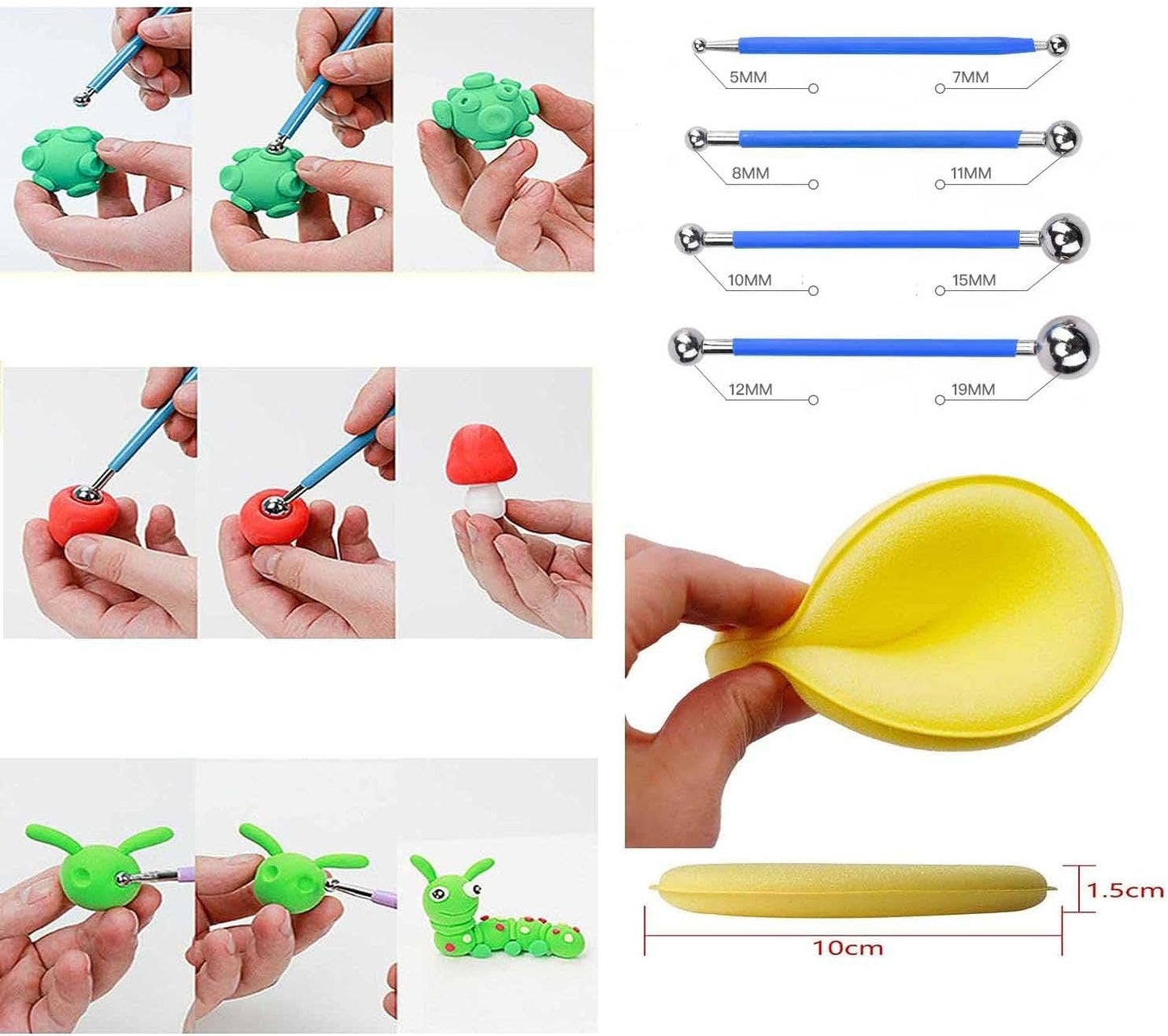 Langqun 31pcs Clay Tools,Pottery Tools Kit,Air Dry Clay Tools,Polymer Clay Dotting Tools,Ceramic Supplies for Kids and Adults,Sculpting,Modeling,Shaping