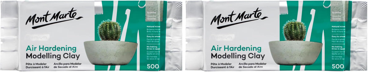 Mont Marte Grey Air Hardening Modeling Clay, 500g (1.1lb). Dries in Approximately 24 Hours. Suitable for Sculptors and Modelers of All Skill Levels.