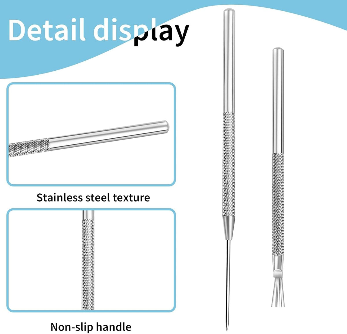 BILLIOTEAM 10 Pcs Clay Needle and Pottery Feather Wire Texture Tools for Ceramics Claywork, Ideal for Sculpture Detail Texturing and Modeling