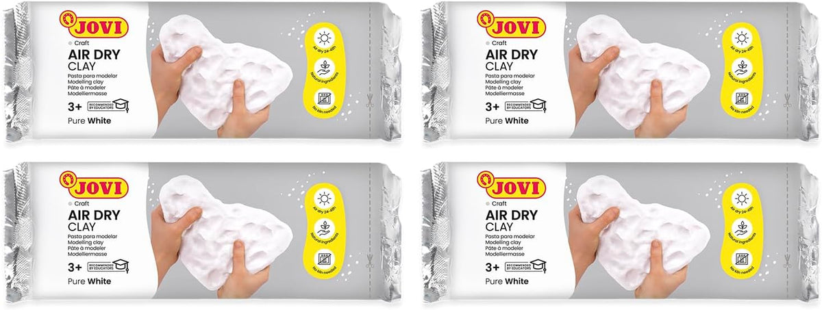 Jovi - Air Dry Clay, Set of 4 Units, 2.2lb Each, Total of 8.8lb, White