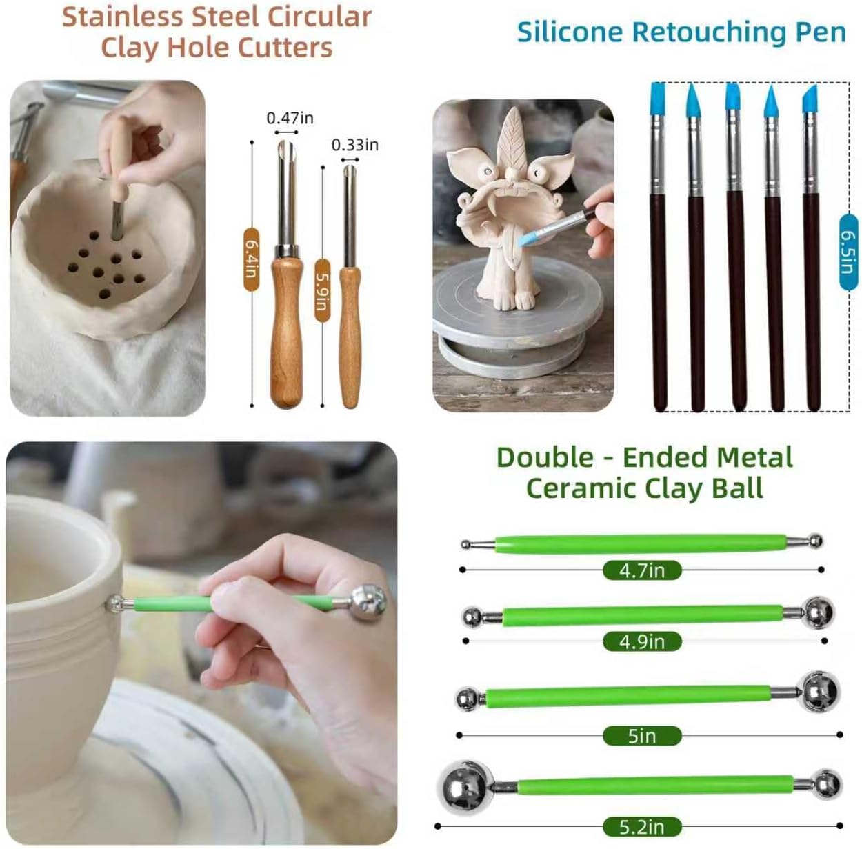 36 PCS Clay Tool, Clay Sculpting Tools Kit, Pottery Tools Can be Used for Stippling, Carving, Molding, and Shaping Clay Crafts, for Beginners, Hobbyists, Artists