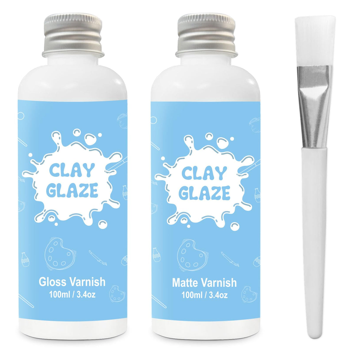 100ml Air Dry Clay Glaze, Protect Clay Surfaces,Delivers Gloss Glaze Effect
