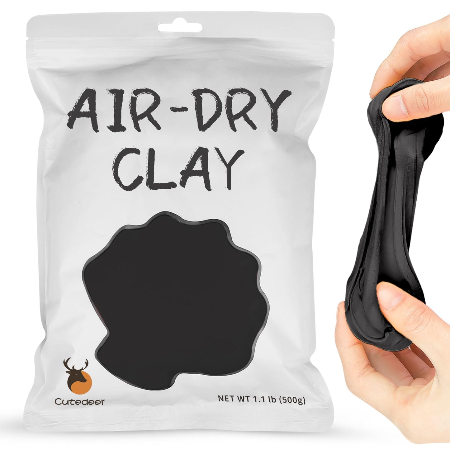 Cutedeer White Air Dry Clay, 1.1lb Foam Modeling Clay, Soft Squishy Molding for Kids Adults, Arts & Crafts Project Slime Supplies(1.1lb - 1 Pack, White)