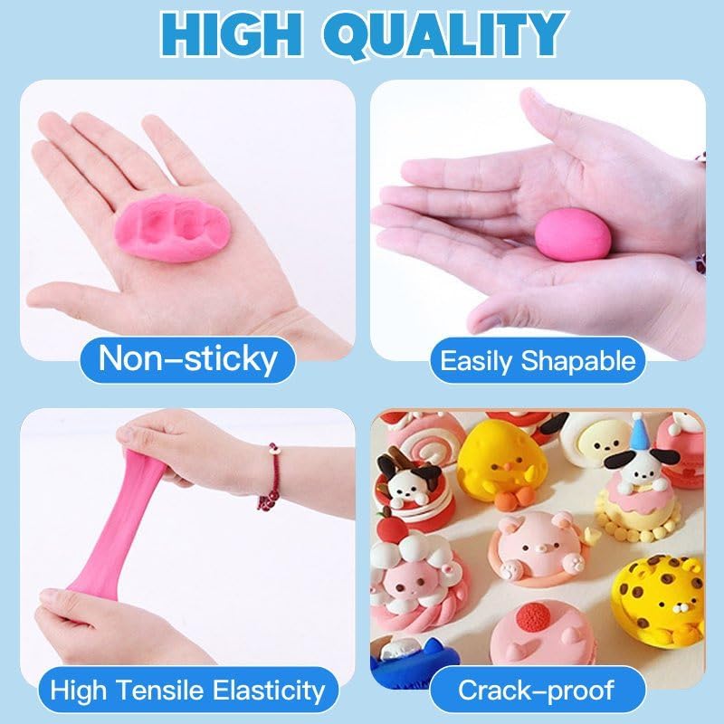36 Colors Foam Air Dry Clay with Tools, Ultra Light Magic Modeling & Molding Clay Gift Set for Kids Adults, DIY Creative Art Crafts for Home, School