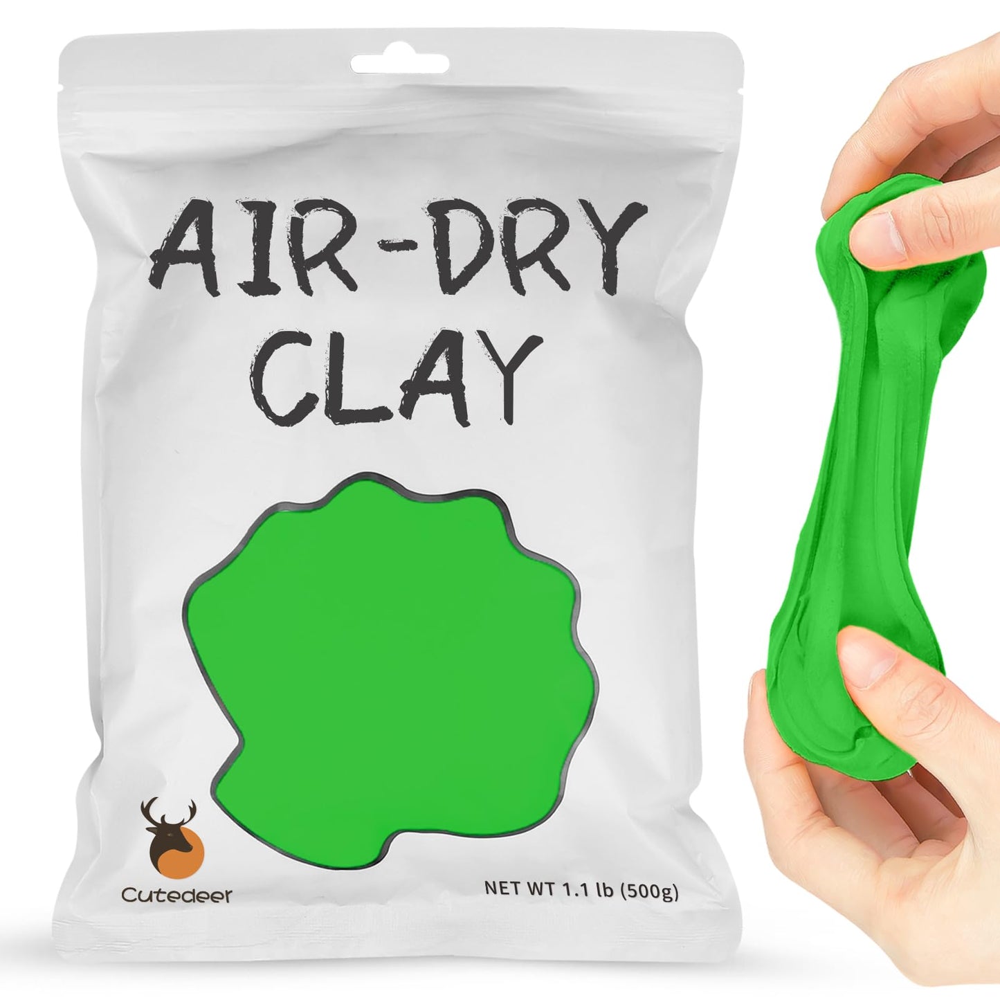 Cutedeer White Air Dry Clay, 1.1lb Foam Modeling Clay, Soft Squishy Molding for Kids Adults, Arts & Crafts Project Slime Supplies(1.1lb - 1 Pack, White)