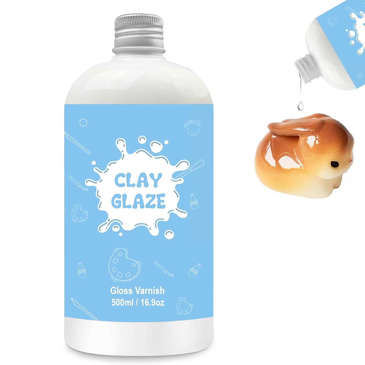 100ml Air Dry Clay Glaze, Protect Clay Surfaces,Delivers Gloss Glaze Effect