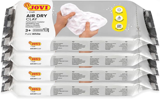 Jovi - Air Dry Clay, Set of 4 Units, 2.2lb Each, Total of 8.8lb, White