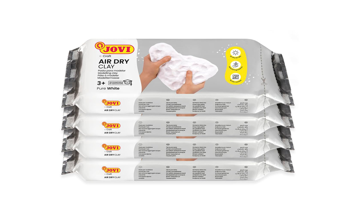 Jovi - Air Dry Clay, Set of 4 Units, 2.2lb Each, Total of 8.8lb, White